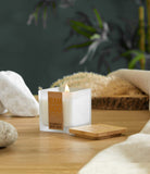 Bamboo Cedarwood & White Musk Small Soy Candle  - 20 Hours Burn - Crackling Wick