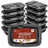 VINSANI 10pk 2 COMPARTMENTS MEAL PREP CONTAINERS 1010424