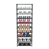 10 Tier Stackable Shoe Rack Storage Shelves - Stainless Steel Frame Holds 50 Pairs Of Shoes
