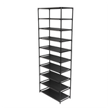 10 Tier Stackable Shoe Rack Storage Shelves - Stainless Steel Frame Holds 50 Pairs Of Shoes