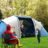 4-6 Persons Camping Tent Dome Family Travel Group Hiking Room Fishing Outsunny