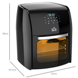 HOMCOM 12L Air Fryer Oven 8 Preset Modes Rapid Air Circulation 1800W Black