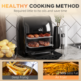 HOMCOM 12L Air Fryer Oven 8 Preset Modes Rapid Air Circulation 1800W Black