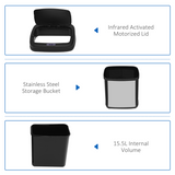 20L Stainless Steel Auto Kitchen Bin Sensor  Bucket in L Size