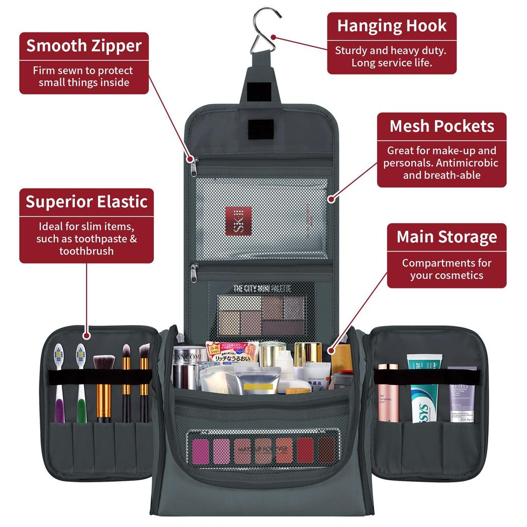 VINSANI TOILETRY BAG D.GREY 1010183