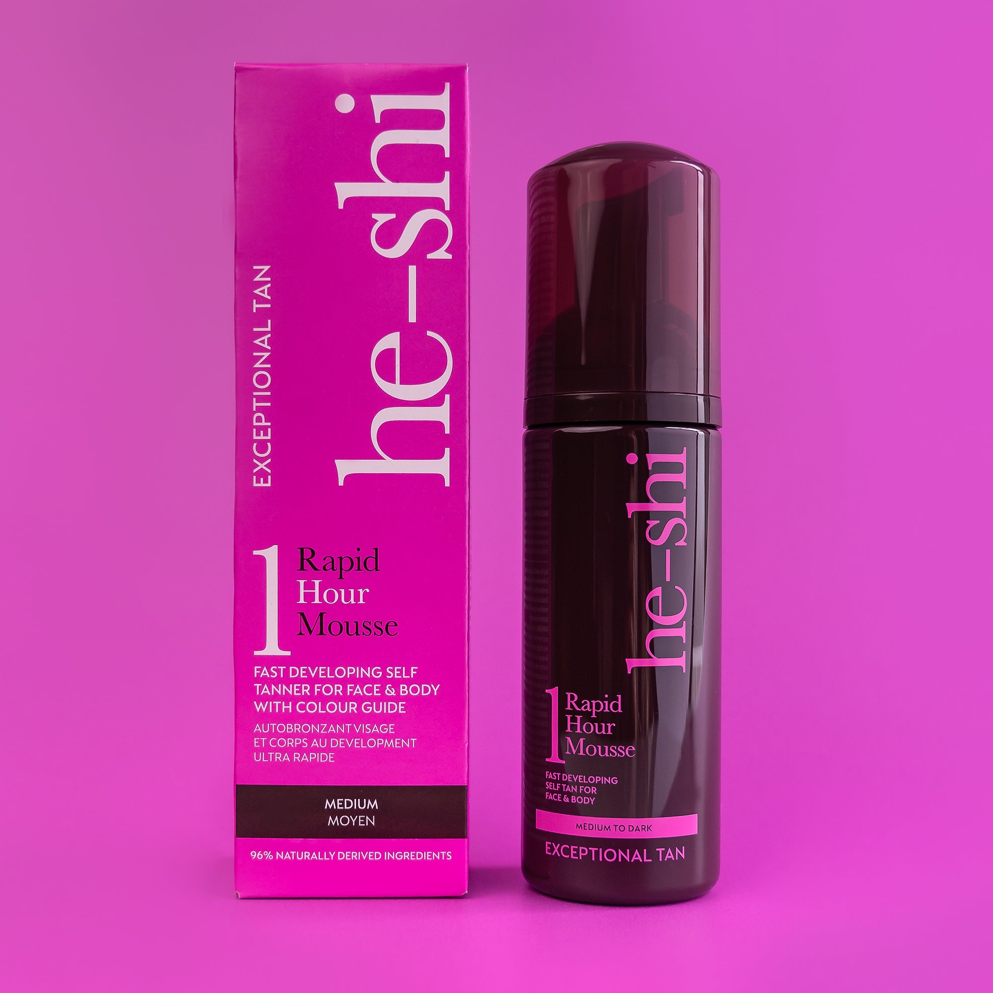 He-Shi Rapid 1 Hour Mousse  - Medium to Dark Self Tan - Quick Dry