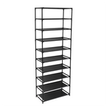 10 Tier Stackable Shoe Rack Storage Shelves - Stainless Steel Frame Holds 50 Pairs Of Shoes