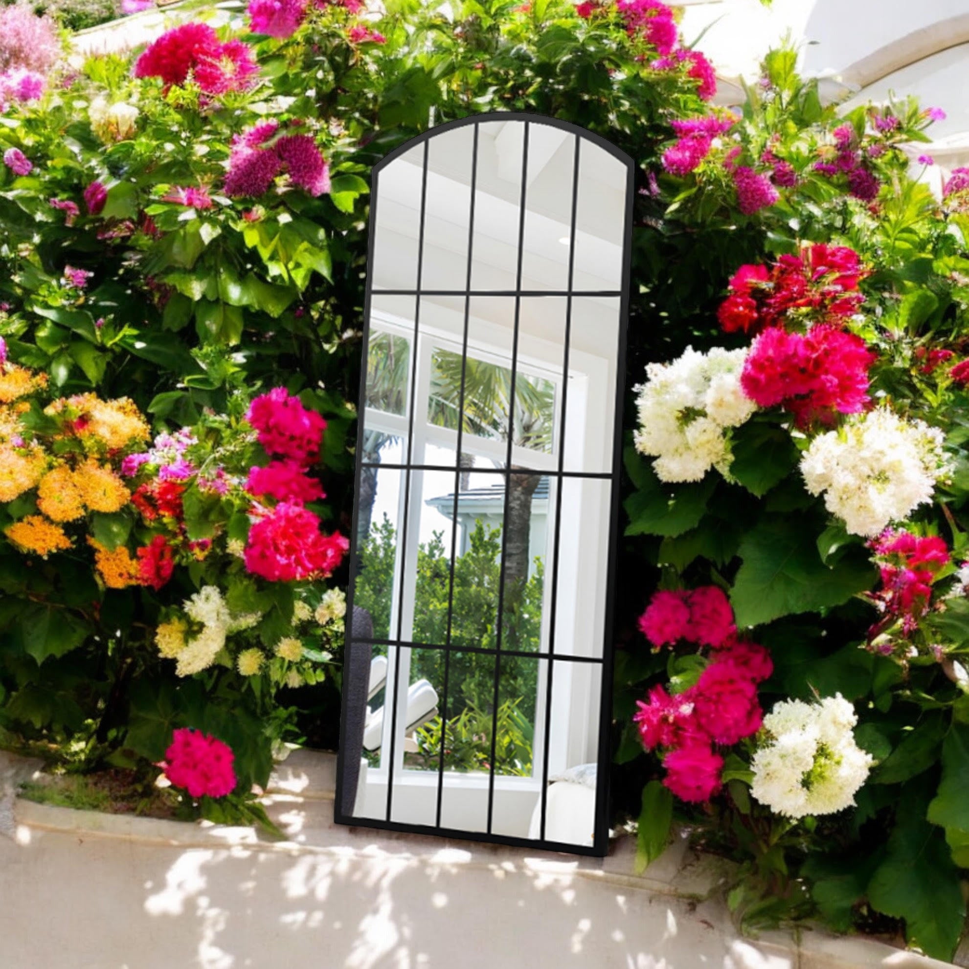 170CM CAST IRON BLACK WALL MIRROR