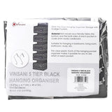 VINSANI 5TIER BLACK HANGING ORGANISER 1010282