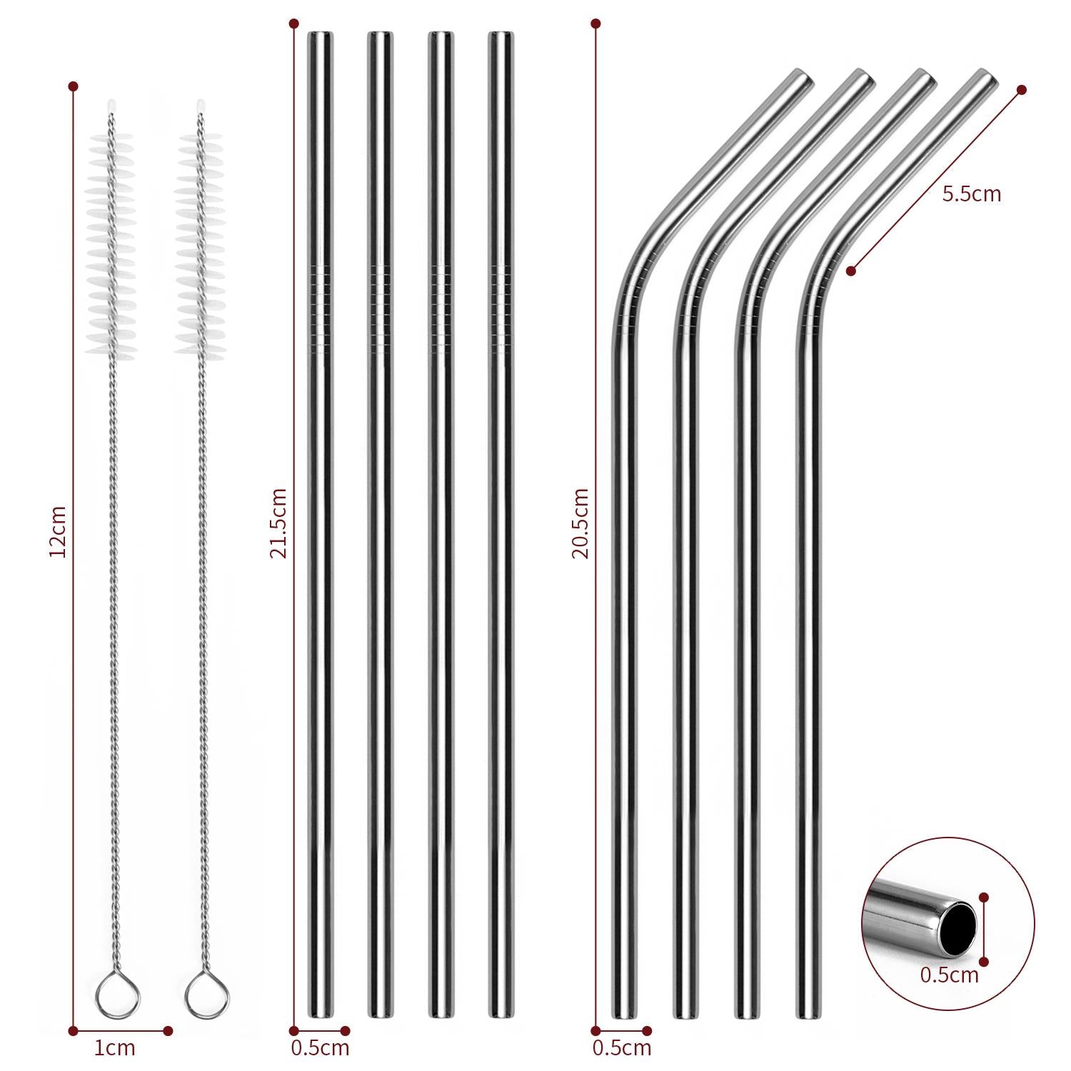 VINSANI STAINLESS STEEL STRAWS 0009023