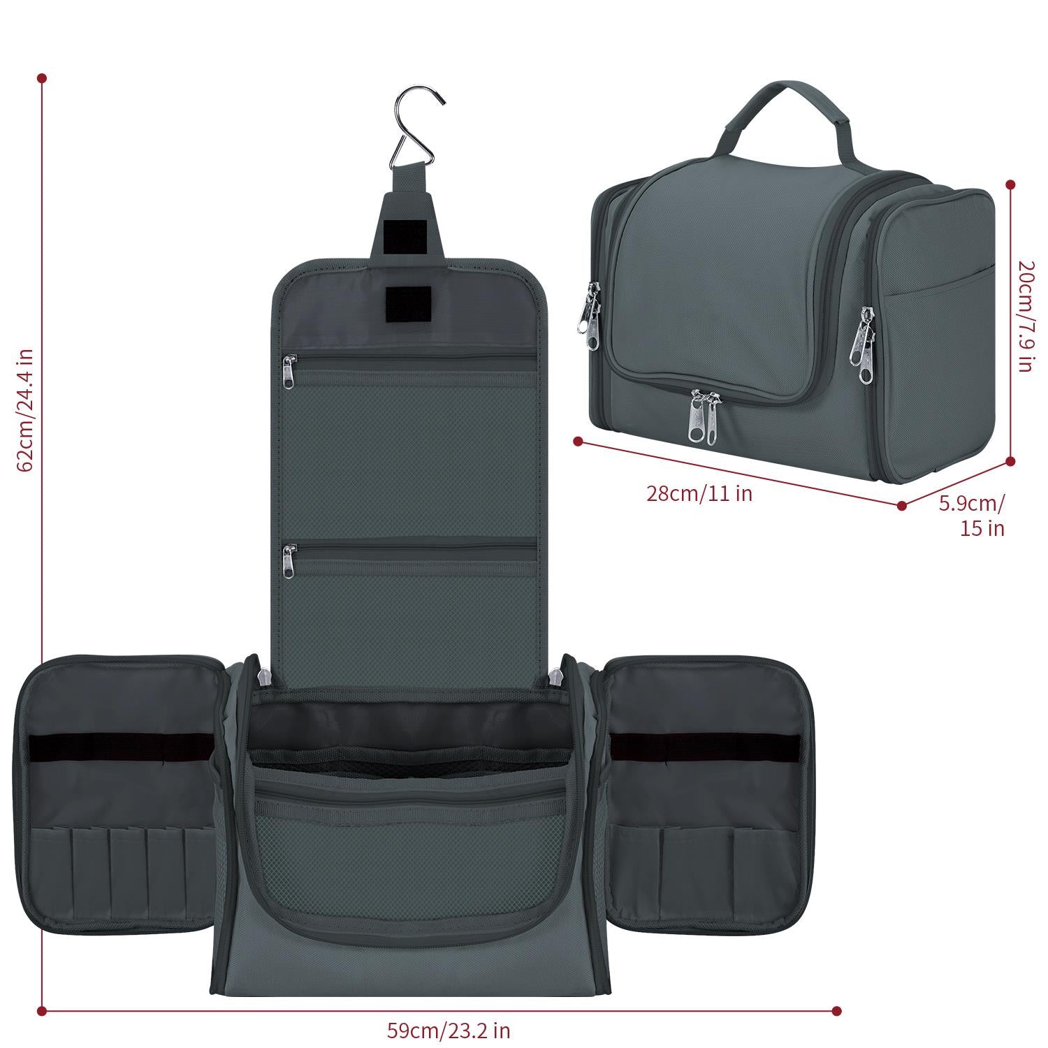 VINSANI TOILETRY BAG D.GREY 1010183