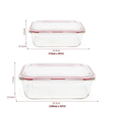 Vinsani Glass Food Storage 10-Pack Containers Rectangle Food Meal Prep Lunch Boxes with Lids Airtight Heat Resistant Leakproof Lid BPA-Free Dishwasher Microwave Oven Freezer Safe