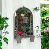 80CM WALL MIRROR WITH TRIPLE PLANTER
