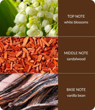 Bamboo White Blossom & Sandalwood Small Soy Candle 20 Hours Burn Crackling Wick